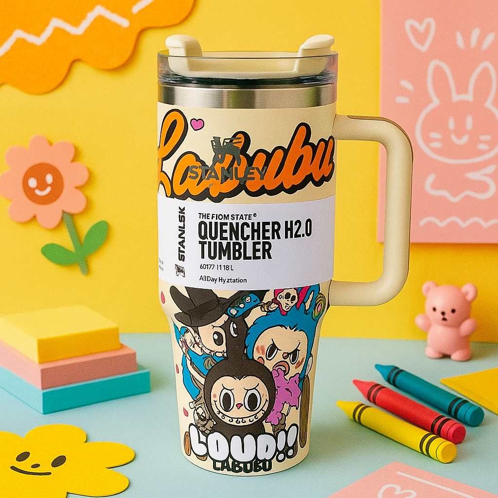 Kiwoo Labubu Stanley Quencher H2.0 Tumbler