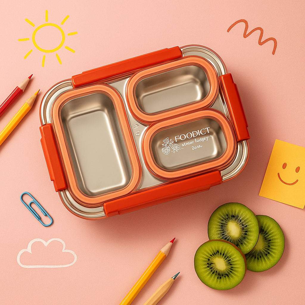 Kiwoo Bright Bite Bento Leak-Proof Lunch Box