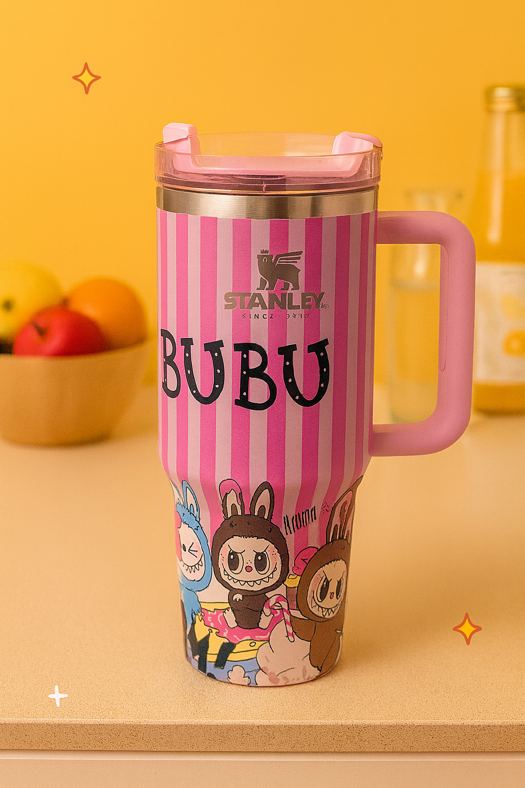 Kiwoo Labubu Stanley Quencher H2.0 Tumbler